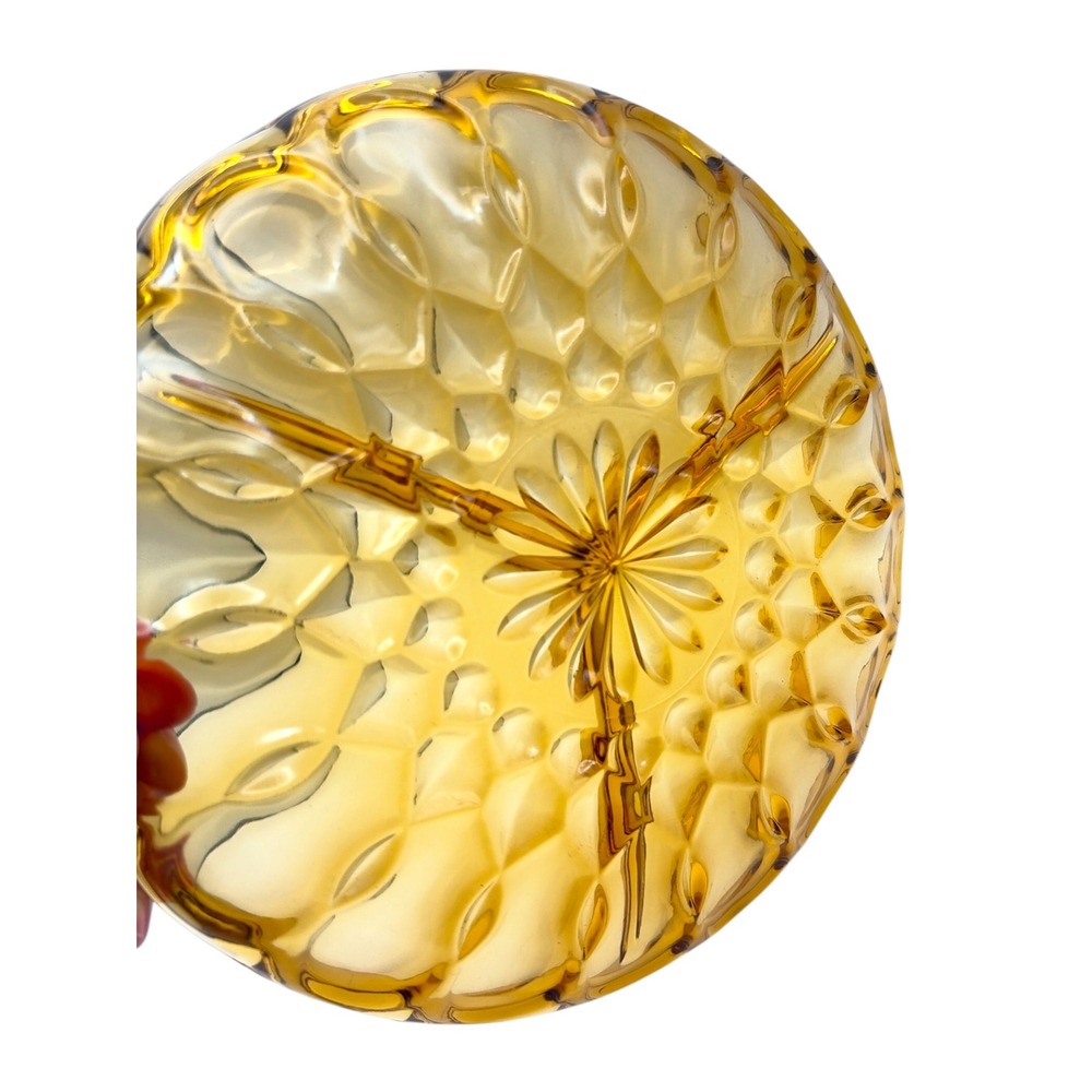 Vintage Anchor Hocking Fairfield Amber Glass Divided Dish 3 Part Relish Candy - Picture 3 of 3